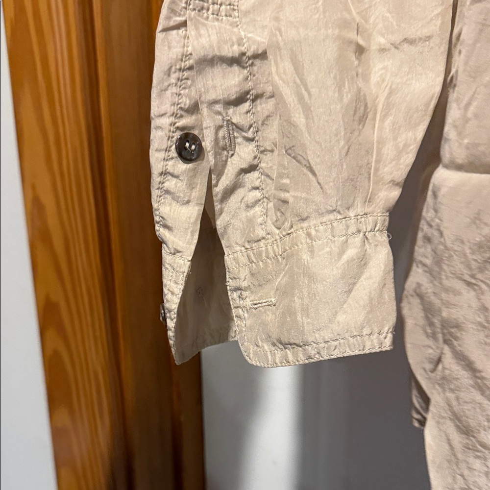 Express Neutral Beige Button-Down Shirt - image 3